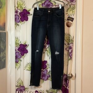 Fashion Nova Midnight Blue Distressed Skinny Jeans